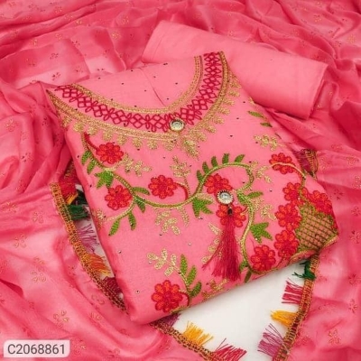 Picture of Ari Work embodari Cotton Stylish Gorgeous Three Piece Shalwar Kamiz Dresses(AR-119)