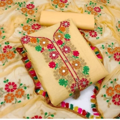 Picture of Ari Work embodari Cotton Stylish Gorgeous Three Piece Shalwar Kamiz Dresses(AR-127)