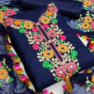 Picture of Ari Work embodari Cotton Stylish Gorgeous Three Piece Shalwar Kamiz Dresses AR-132