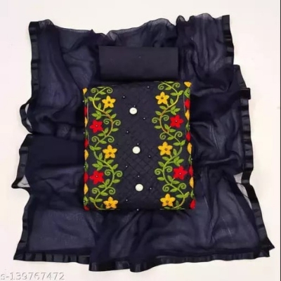 Picture of New  Joypuri Color Ari Work linen Stylish Gorgeous Three Piece Shalwar Kamiz Dresses(AR-140)