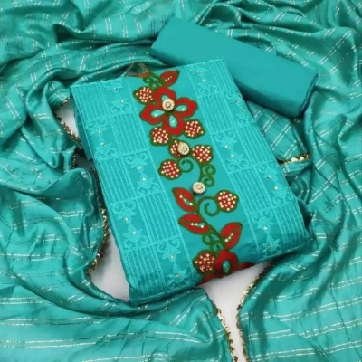 Picture of New  Joypuri Color Ari Work linen Stylish Gorgeous Three Piece Shalwar Kamiz Dresses(AR-141)