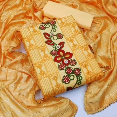 Picture of New  Joypuri Color Ari Work linen Stylish Gorgeous Three Piece Shalwar Kamiz Dresses(AR-142)