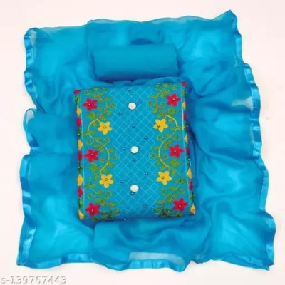 Picture of New  Joypuri Color Ari Work linen Stylish Gorgeous Three Piece Shalwar Kamiz Dresses(AR-152)