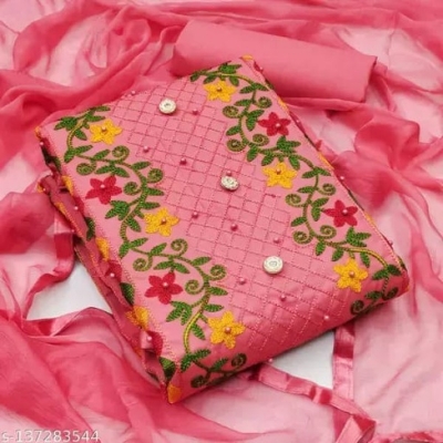 Picture of New  Joypuri Color Ari Work linen Stylish Gorgeous Three Piece Shalwar Kamiz Dresses(AR-155)