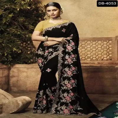 Picture of Georgette High Quality Embroidery Stylish Sharee ( S-147 )