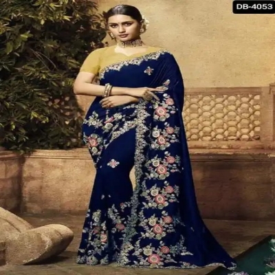 Picture of Georgette High Quality Embroidery Stylish Sharee ( S-148 )