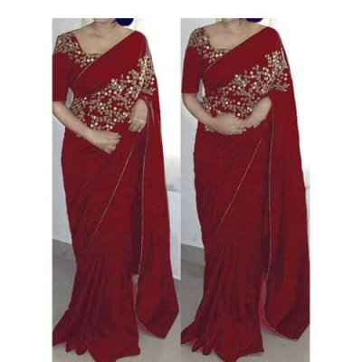 Picture of Georgette High Quality Embroidery Stylish Sharee ( S-155 )