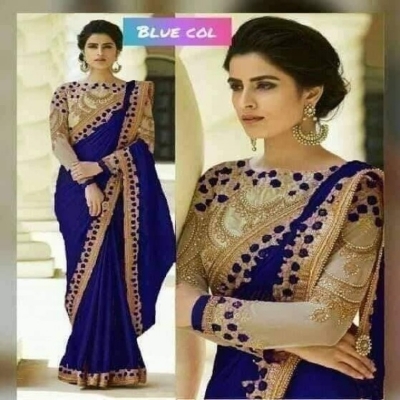 Picture of Georgette High Quality Embroidery Stylish Sharee ( S-160)