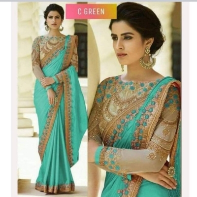 Picture of Georgette High Quality Embroidery Stylish Sharee ( S-161 )