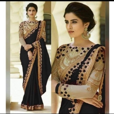 Picture of Georgette High Quality Embroidery Stylish Sharee ( S-162 )