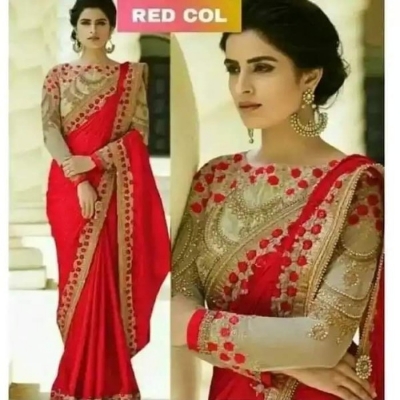Picture of Georgette High Quality Embroidery Stylish Sharee ( S-163 )