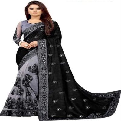 Picture of Georgette High Quality Embroidery Stylish Sharee (S-121)