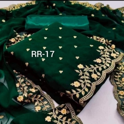 Picture of Embroidery & Stone Work Georgette Kameez Four Peace (GR-119)