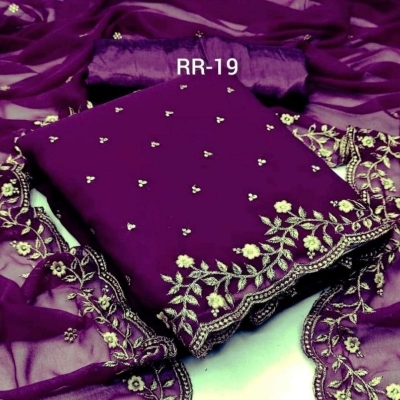 Picture of Embroidery & Stone Work Georgette Kameez Four Peace (GR-117)