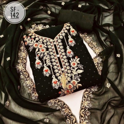 Picture of Embroidery & Stone Work Georgette Kameez Four Peace(GR-105)