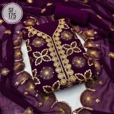 Picture of Embroidery & Stone Work Georgette Kameez Four Peace (GRS-136)