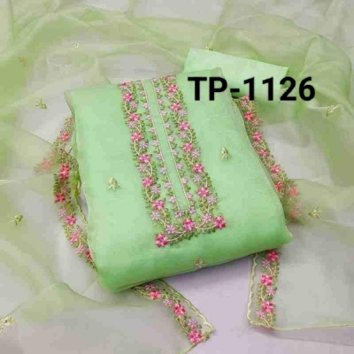 Picture of New exclusive Rangdhonu designed VIP Linen Amburtari Les Work 3 Piece For Stylish Women/Girls(1126)