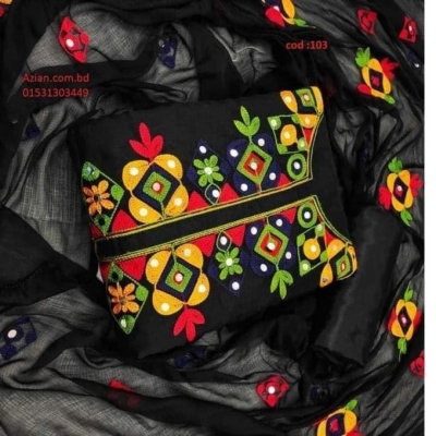 Picture of Ari Work embodari Cotton Stylish Gorgeous Three Piece Shalwar Kamiz Dresses(AR-135)