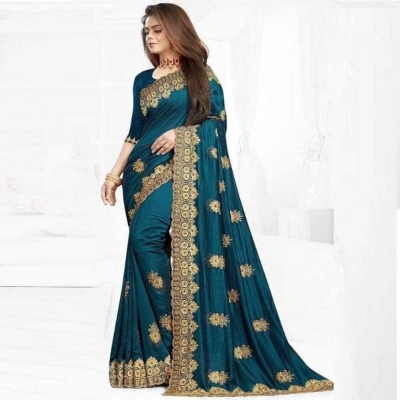Picture of Georgette High Quality Embroidery Stylish Sharee ( SS-128)