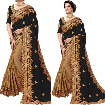 Picture of Georgette High Quality Embroidery Stylish Sharee (SS-106)