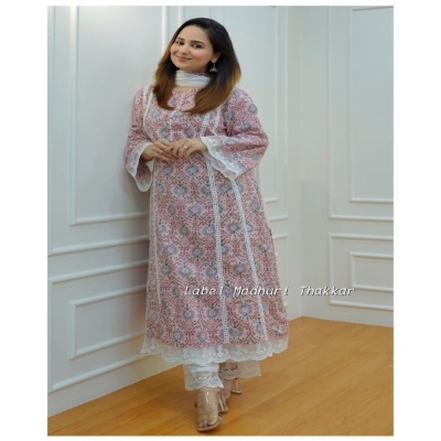 Picture of Most Valuable Exclusive Naira Cut Three Piece Super Hit Collection: Anarkali Three Piece Kamiz, Selwar, Dupatta Set For A Stylish Look bk-01