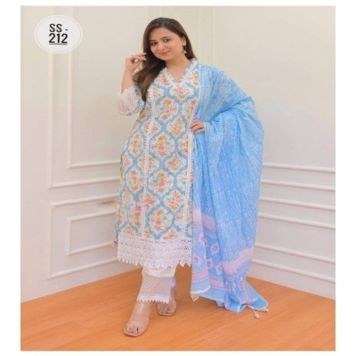 Picture of Cotton Printed Readymade Salwar Kameez Three Piece-code-bk-10
