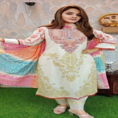 Picture of Cotton Printed Readymade Salwar Kameez Three Piece-code-bk-19