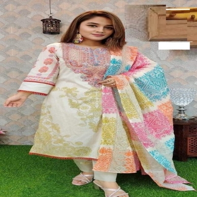 Picture of Cotton Printed Readymade Salwar Kameez Three Piece-Code-tp-121