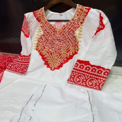 Picture of Cotton embroidery work nayra 3 pice dress girls(TP-1206