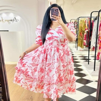 Picture of Attractive Stylish Women Premium-Quality Long Dress One Piece Tops For Girls Long Kurti Linen Fabric/girls(2045)