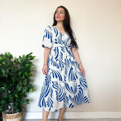 Picture of Attractive Stylish Women Premium-Quality Long Dress One Piece Tops For Girls Long Kurti Linen Fabric/girls(2046)