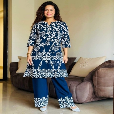 Picture of Embroidary georjet 2 picee (ku-18)