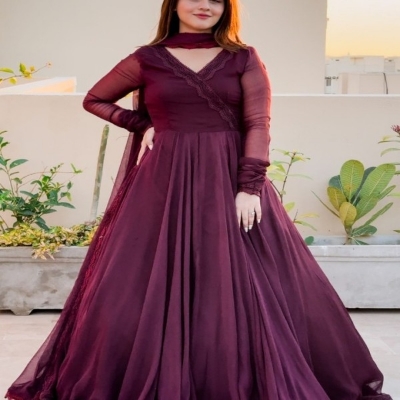 Picture of Georgette Embroidery Work Party Wear Party Dress For Women GR-23