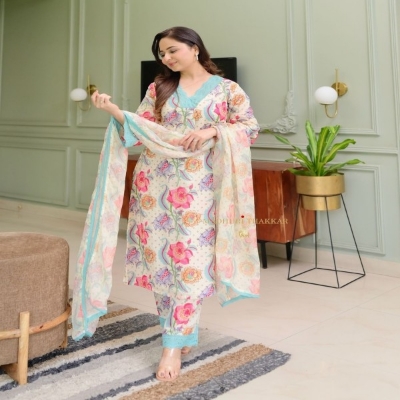 Picture of Cotton Printed Readymade Salwar Kameez Three Piece-code-tbk-21