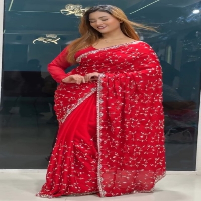 Picture of Georgette High Quality Embroidery Stylish Sharee (SA-202)