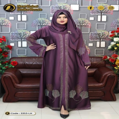 Picture of Shamuk Borka Borkha + Hijab Dubai Cherry Amazing Premium Qua...(B-37