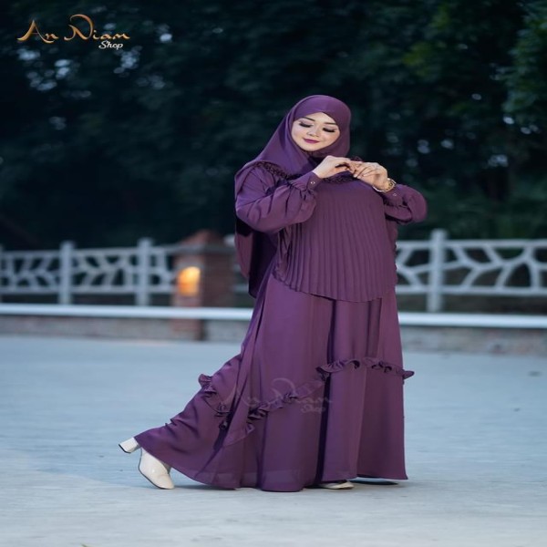 Picture of Shamuk Borka Borkha + Hijab Dubai Cherry Amazing Premium Qua...(B-379