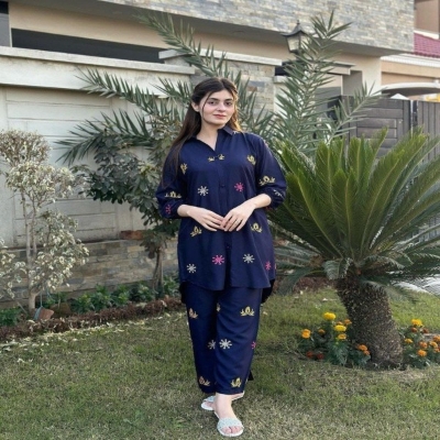 Picture of Embroidary Lilen Kurti Set 2peace (ku-20)