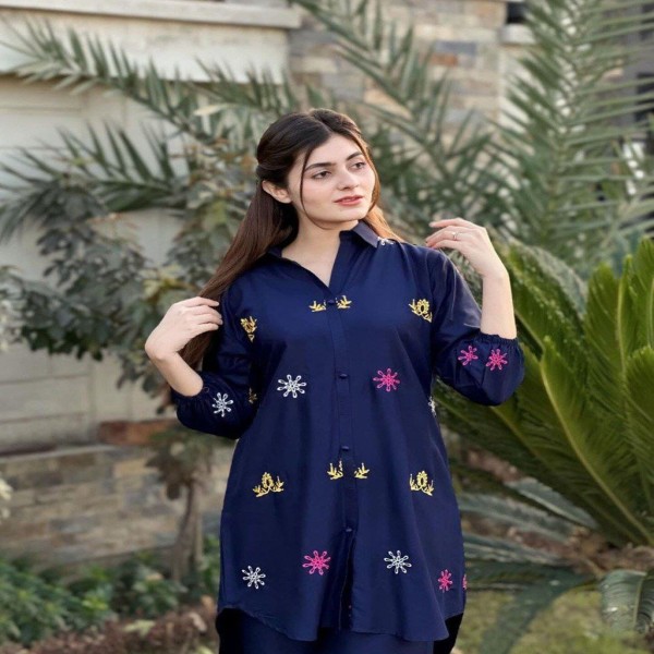 Picture of Embroidary Lilen Kurti Set 2peace (ku-20)