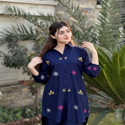 Picture of Embroidary Lilen Kurti Set 2peace (ku-20)