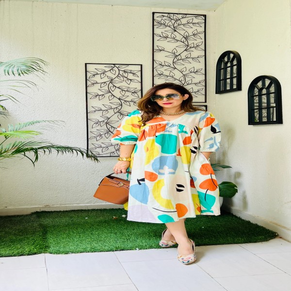 Picture of Girls Long Kurti Linen Fabric/girls 2054