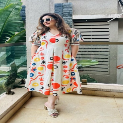 Picture of Girls Long Kurti Linen Fabric/girls 2055