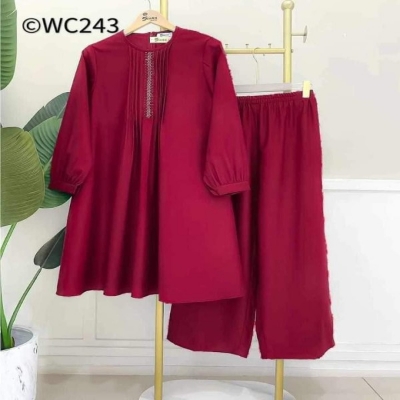 Picture of Embroidary work silk top"s 2 peace  ku-35