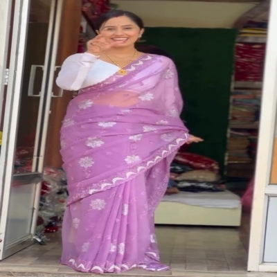 Picture of Georgette High Quality Embroidery Stylish Sharee ( SA-204 )