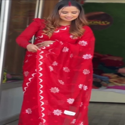 Picture of Georgette High Quality Embroidery Stylish Sharee ( SA-205 )