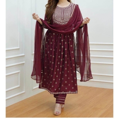 Picture of Cotton embroidery work nayra 3 pice dress girls(TP-1205