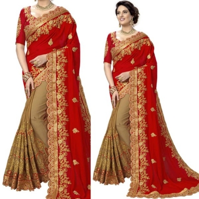 Picture of Georgette High Quality Embroidery Stylish Sharee (S-108)