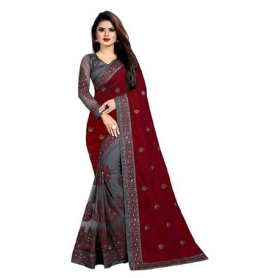 Picture of Georgette High Quality Embroidery Stylish Sharee (SS-122)