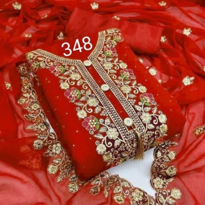 Picture of Embroidery & Stone Work Georgette Kameez Four Peace GR-150