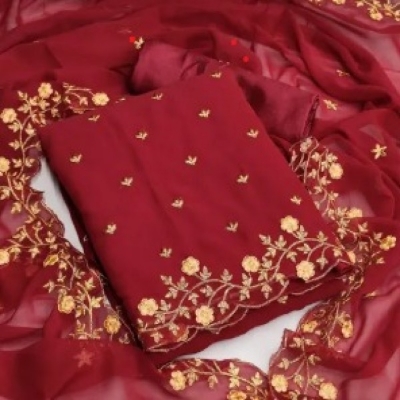 Picture of Embroidery & Stone Work Georgette Kameez Four Peace GR-151